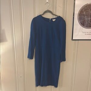 J. Crew Blue Long Sleeve Sheath Dress